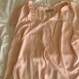 COPY - Loft Peach Colored Top With Embroidery